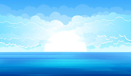Sea landscape background vector design illustrationのイラスト素材