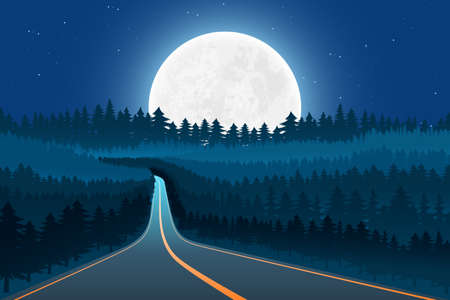 Moon nature landscape background vector design illustrationのイラスト素材