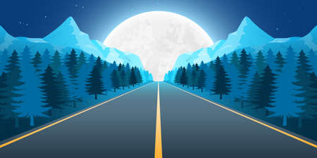 Moon nature landscape background vector design illustrationのイラスト素材