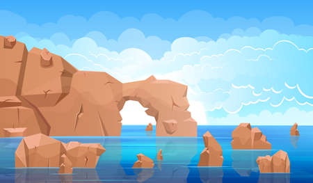 Sea landscape background vector design illustrationのイラスト素材