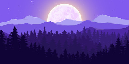 Moon nature landscape background vector design illustrationのイラスト素材