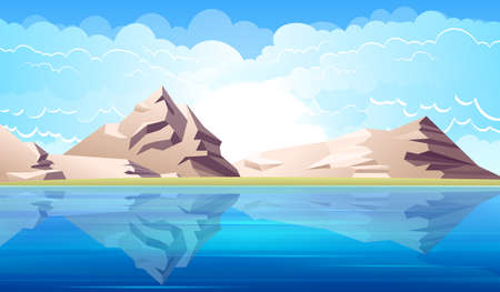 Sea landscape background vector design illustrationのイラスト素材