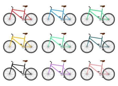Bicycle clipart vector design illustration. Bicycle set. Vector Clipart Printのイラスト素材