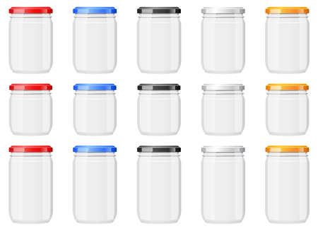 Empty glass jar vector design illustration isolated on white backgroundのイラスト素材