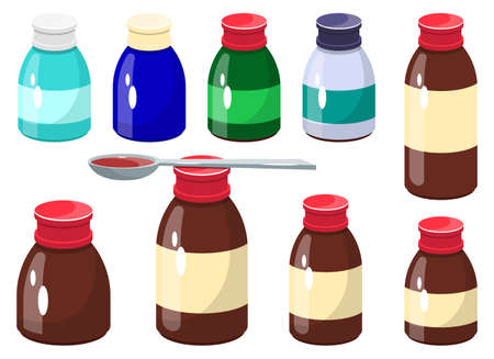 Medicine syrup bottle vector design illustration isolated on white backgroundのイラスト素材