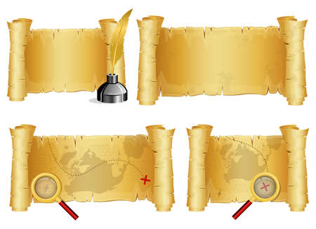 Old paper scroll vector design illustration isolated on white backgroundのイラスト素材