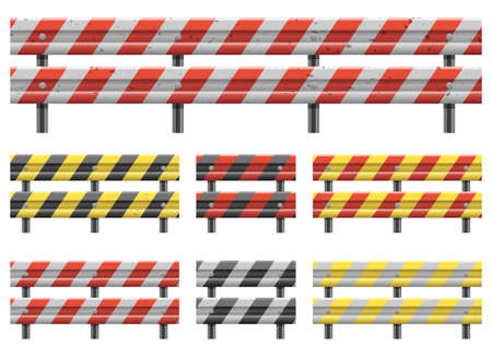 Metallic road barrier fence vector design illustration isolated on white backgroundのイラスト素材