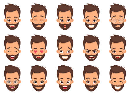 Man face expression vector design illustration isolated on white backgroundのイラスト素材