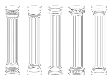 Ancient columns vector design illustration isolated on backgroundのイラスト素材
