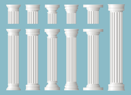 Ancient columns vector design illustration isolated on backgroundのイラスト素材