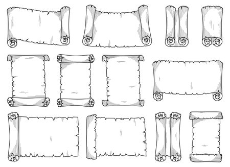 Old scroll vector design illustration isolated on white backgroundのイラスト素材