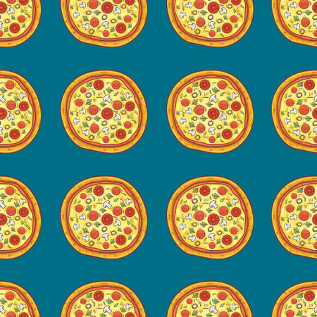 Pizza pattern vector design illustrationの写真素材