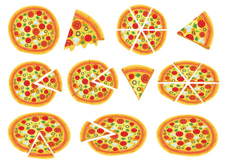 Pizza vector design illustration isolated on white backgroundのイラスト素材