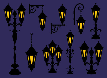Vintage lamp vector design illustration isolated on backgroundのイラスト素材