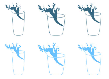 Water splash in glass vector design illustration isolated on backgroundのイラスト素材