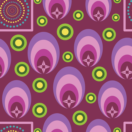 Beautiful multi-shaped geometrical vector seamless pattern background. Great to use for wallpapers, fabric, gift-wrap, and other surfaces of any product.のイラスト素材