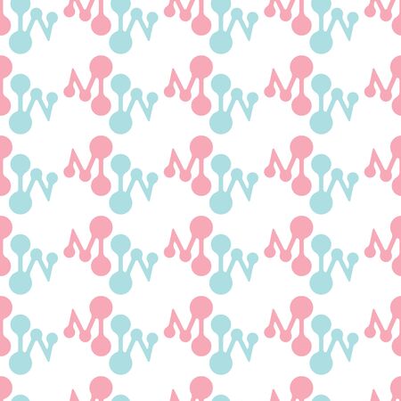 Vector pastel pink and blue atoms vertical linesのイラスト素材