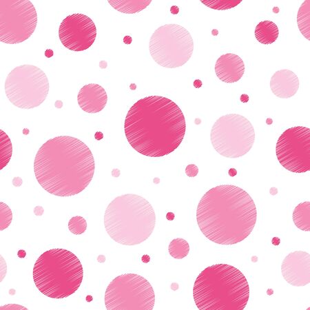 Pastel pink scribble polka dots vector seamlessのイラスト素材