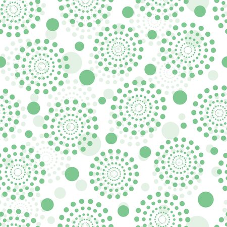 Abstract pastel green vector polka dots seamless pattern backgroundのイラスト素材