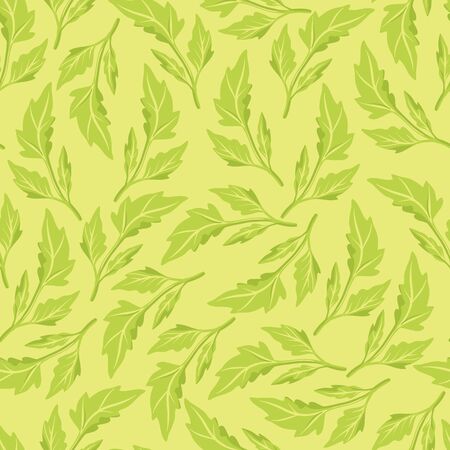 Simple vector pastel green leaf seamless pattern backgroundのイラスト素材