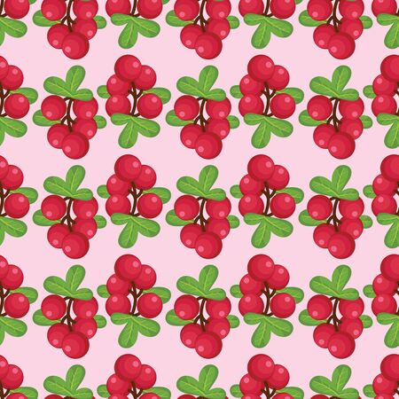 Vector cranberry twing horizontal lines seamless pattern backgroundのイラスト素材