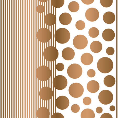 Vector geometric golden polka dots with vertical lines seamless pattern backgroundのイラスト素材