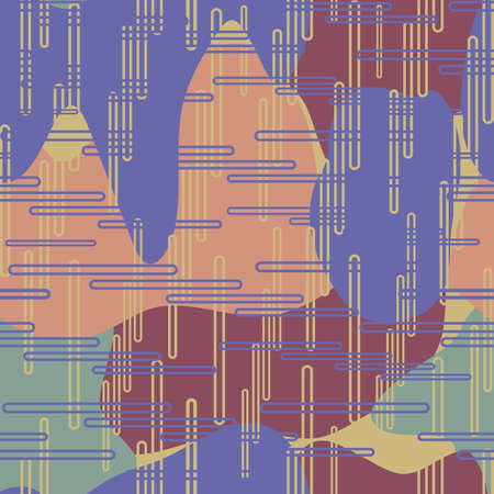 Very Peri colored accidental abstract vector seamless pattern background with color of the year 2022 and others.のイラスト素材