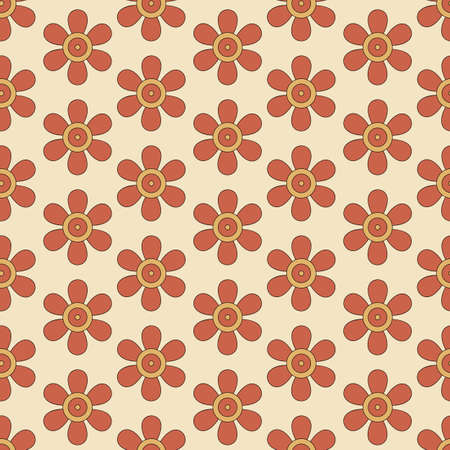 Vector flower repeat seamless pattern background. Vector illustrationのイラスト素材