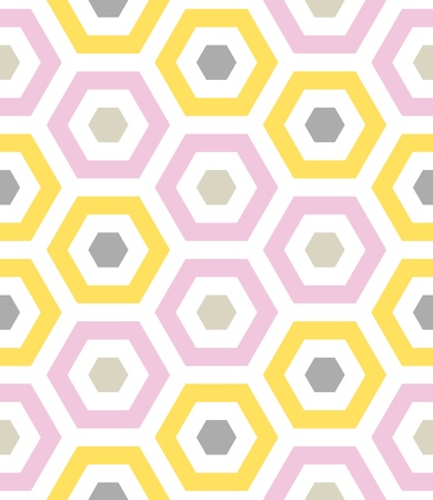 Seamless Beach Fun Hexagon Background Pattern のイラスト素材