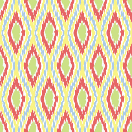 Seamless Oval and Double-S Ogee Ikat Background Pattern のイラスト素材