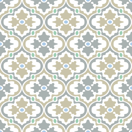 Retro Modern Floral Seamless Background Patternのイラスト素材
