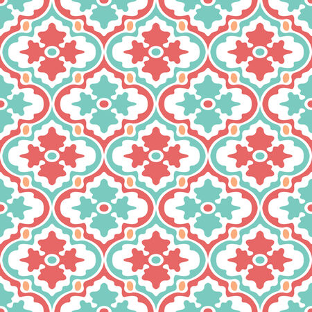 Retro Modern Floral Seamless Background Patternのイラスト素材