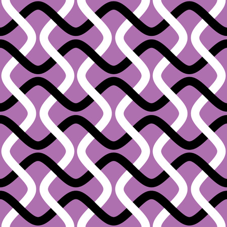 High Contrast Interlocking Wave Lines Seamless Background Pattern のイラスト素材