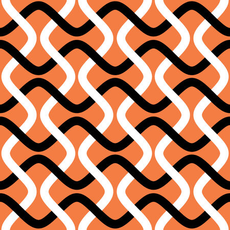 High Contrast Interlocking Wave Lines Seamless Background Pattern のイラスト素材