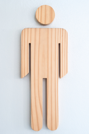 Man toilet sign on white backgroundの写真素材