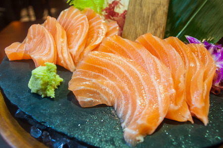 Juicy Salmon Sashimiの写真素材