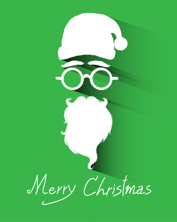 Santa claus white on green background illustration for Merry Christmas festival holiday.のイラスト素材