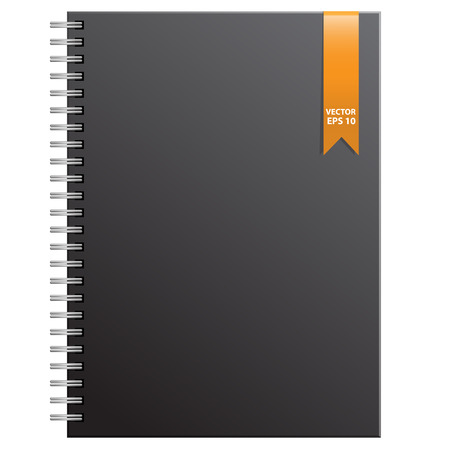 Black notebook on white background illustration.のイラスト素材