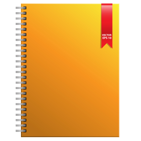 Gold notebook on white background illustration.のイラスト素材