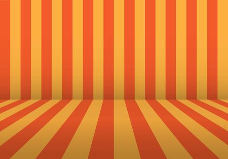 Orange yellow line wall and floor vector illustration.のイラスト素材