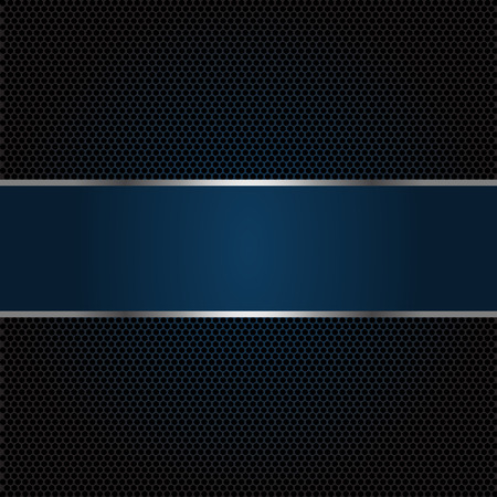 Dark blue silver line banner on gray circle mesh design luxury modern vector illustration.のイラスト素材