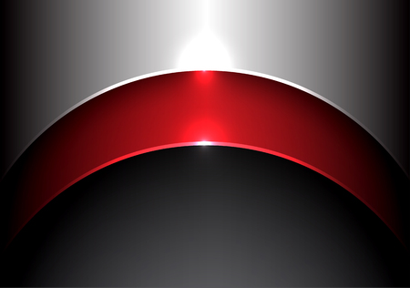 Metal gray red shape curve design luxury modern background vector illustration.のイラスト素材