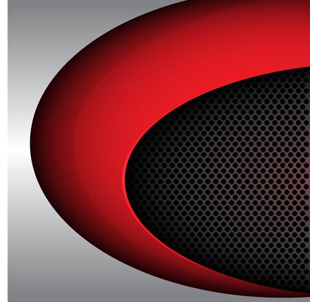 Abstract metal red and dark gray circle mesh curve shape design modern background vector illustration.のイラスト素材