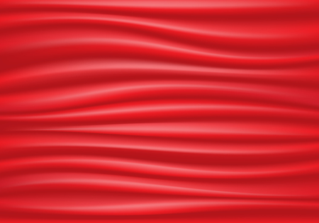Red satin fabric waveのイラスト素材
