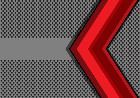 Abstract red arrow on gray circle mesh and banner design modern background vector illustration.のイラスト素材
