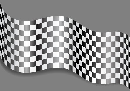 Checkered flag wave on gray design for race background vector illustration.のイラスト素材