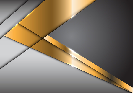 Abstract gold arrow on gray metal design modern luxury background vector illustration.のイラスト素材