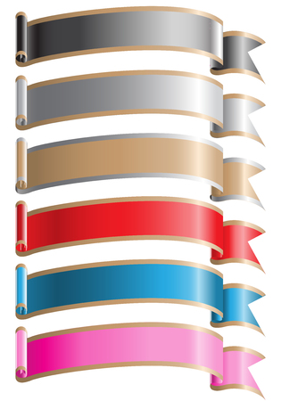 Ribbon label colors set on white design luxury vector illustration.のイラスト素材