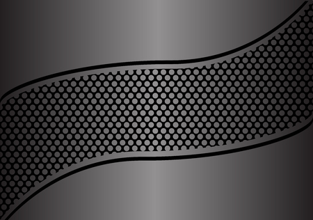 Abstract gray metal circle mesh black line curve design modern background texture vector illustration.のイラスト素材