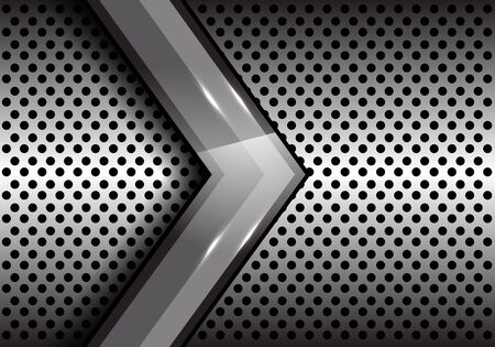 Abstract gray arrow on metal circle mesh design modern futuristic creative background vector illustration.のイラスト素材